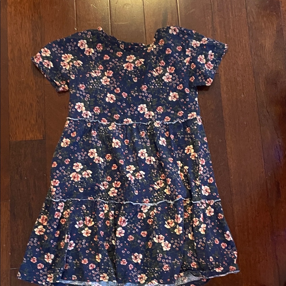 Floral Navy Blue Kids Dress